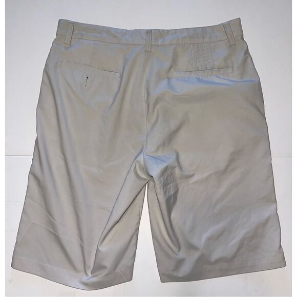 Adidas Shorts Mens 32 Tan Khaki Climalite Golf Bermuda Flat Front Casual Bottoms - Picture 4 of 7